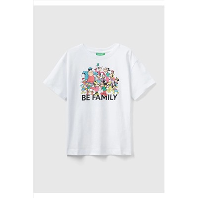United Colors of BenettonErkek Çocuk Beyaz Disney Baskılı T-Shirt