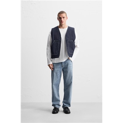 CHALECO DENIM COSTURAS