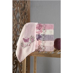 Meslina Home 30x50cm 6 Parça Kelebek Yumuşak Parlak El Havlusu | Yüz Havlusu Seti HS-KELEBEK