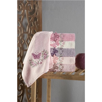Meslina Home 30x50cm 6 Parça Kelebek Yumuşak Parlak Mutfak Havlusu | El Havlusu | Yüz Havlusu Seti HS-KELEBEK