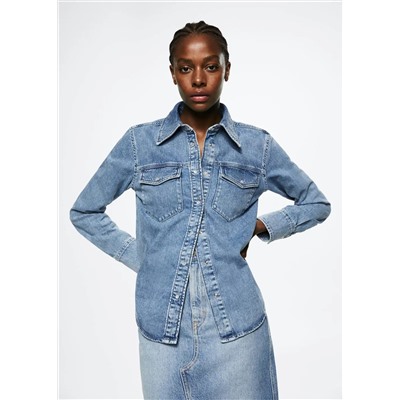 Camisa denim algodón -  Mujer | MANGO OUTLET Melilla