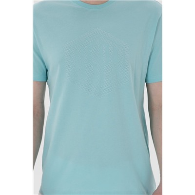 Erkek Regular Fit Bisiklet Yaka Aqua Tişört