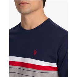 COLOR BLOCK YARN DYE STRIPE T-SHIRT