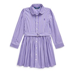 GIRLS 2-6X Striped Cotton Shirtdress
