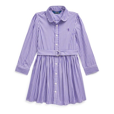 GIRLS 2-6X Striped Cotton Shirtdress
