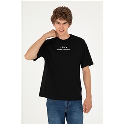 Erkek Comfort Fit Bisiklet Yaka Siyah Tişört