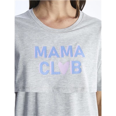 LC Waikiki Bisiklet Yaka Baskılı Kısa Kollu Hamile Pijama Takımı, LCW DREAM                                            
                                            Bisiklet Yaka Baskılı Kısa Kollu Hamile Pijama Takımı