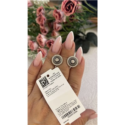 CTX-E077-3 Серьги 2 Керамика Графит 3,200; 62  Бесцветный 0,180