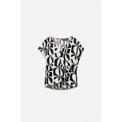 SATIN TOP WITH PRINT