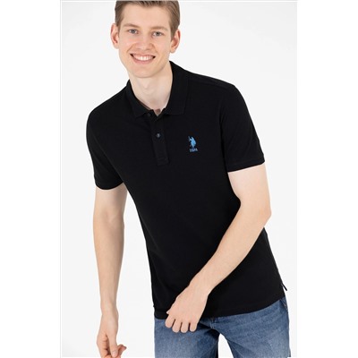 Erkek Siyah Basic Polo Yaka Tişört