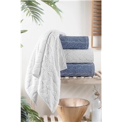 Mürdüm Home 4'lü Banyo Havlu Seti Hamam Takımı 100% Pamuk HS-SARMASIK
