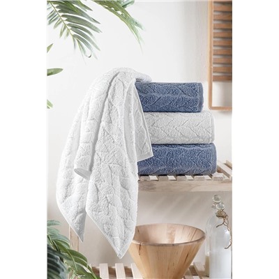 Mürdüm Home 4'lü Banyo Havlu Seti Hamam Takımı 100% Pamuk HS-SARMASIK
