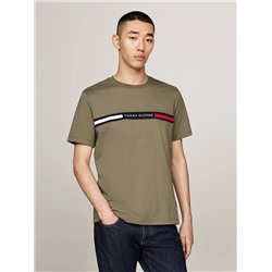 Tommy Ribbed Inset Logo T-Shirt