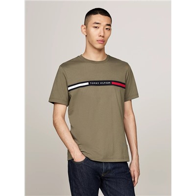 Tommy Ribbed Inset Logo T-Shirt