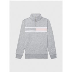 TOMMY HILFIGER FLAG LOGO QUARTER-ZIP SWEATER