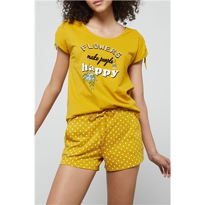 Short Gigi Mostaza y ocre