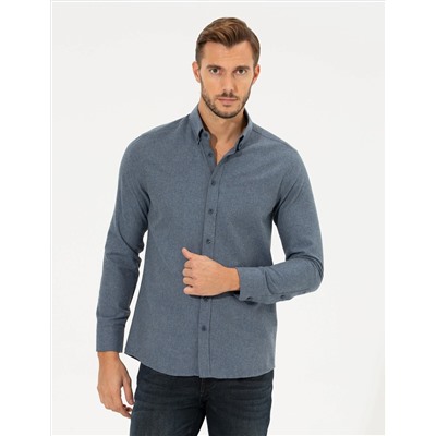 Koyu Mavi Regular Fit Uzun Kollu Gömlek