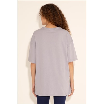 Erkek Oversize Fit Bisiklet Yaka Gri Tişört