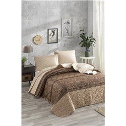 Ev & Ev Home Kapitone Yatak Örtüsü Seti Çift Kişilik Creative Kahve Ep-027012