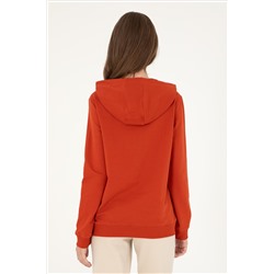 Kadın Kiremit Kapüşonlu Sweatshirt