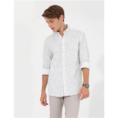 Yeşil Slim Fit Uzun Kollu Gömlek