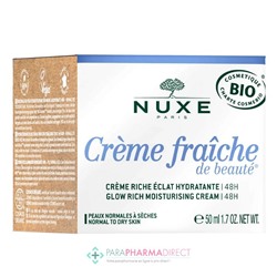Nuxe Crème Fraiche de Beauté - Crème Riche Eclat Hydratante 48H BIO 50ml