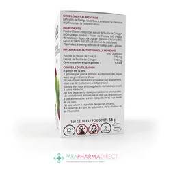 ArkoPharma ArkoGélules - Ginkgo - Mémoire Concentration - BIO 150 gélules