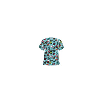 UA Best Dressed Pooch Amazing Aqua Print Scrub Top