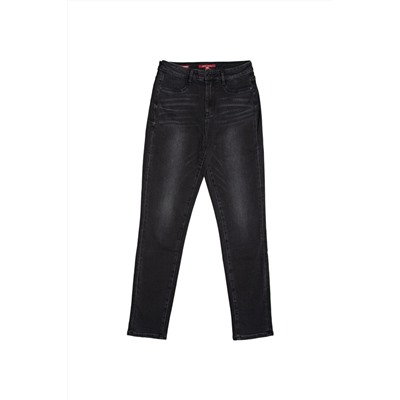 Vaquero skinny de tiro alto 7/8 Negro