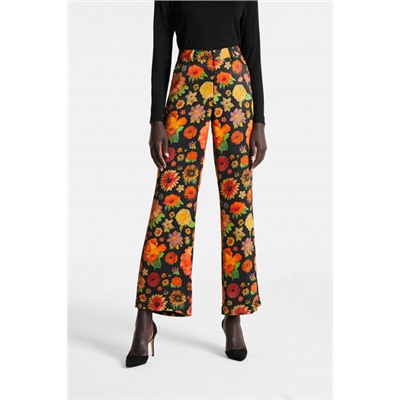 Pantalón campana floral