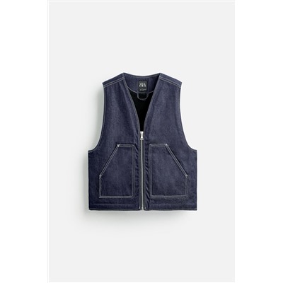 CHALECO DENIM COSTURAS