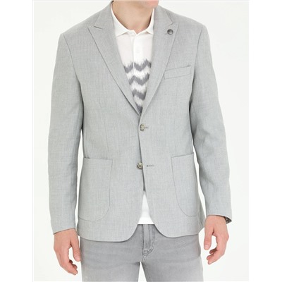 Gri Slim Fit Spor Ceket