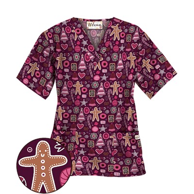 UA Holiday Sweets Wine Scrub Top