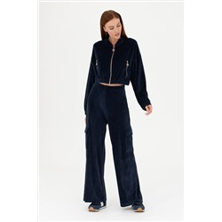 Kadın Lacivert V Yaka Sweatshirt