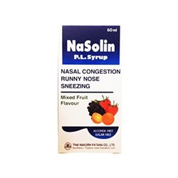 Детский сироп против насморка и жара с фруктовым вкусом NaSolin 60 мл / NaSolin P.L.Syrup Mixed Fruit Flavor 60 ml