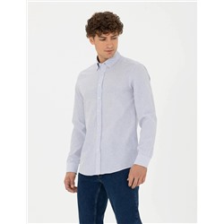 Mavi Slim Fit Uzun Kollu Gömlek