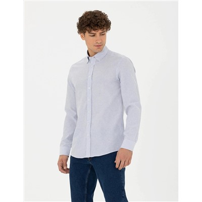 Mavi Slim Fit Uzun Kollu Gömlek