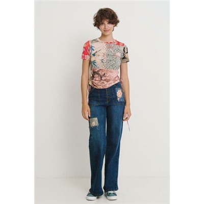 Camiseta slim fruncible
