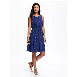 Tie-Waist Swing Dress for Women