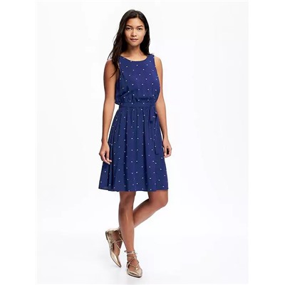 Tie-Waist Swing Dress for Women