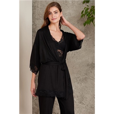 Pierre Cardin Dantelli Penye 3'lü Kadın Pijama Takımı - 2810 crdn2810