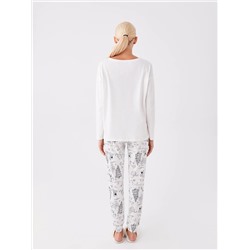 LC Waikiki Bisiklet Yaka Baskılı Uzun Kollu Kadın Pijama Takımı, LCW DREAM                                            
                                            Bisiklet Yaka Baskılı Uzun Kollu Kadın Pijama Takımı