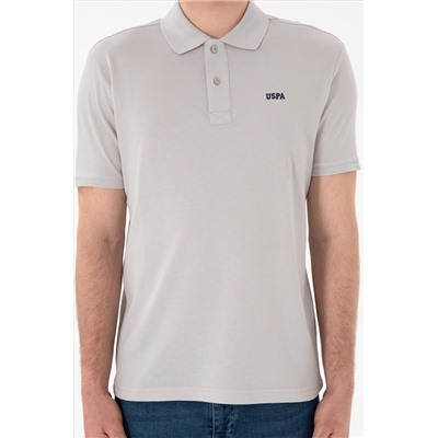 Erkek Regular Fit Polo Yaka Açık Gri Basic Tişört