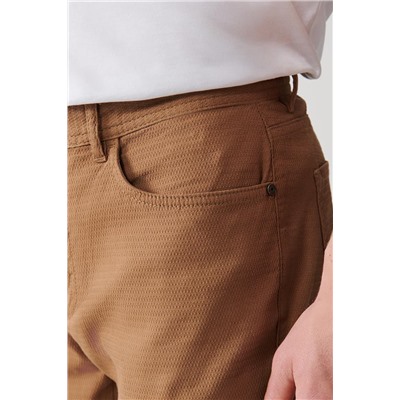 Kamel Armürlü Esnek 5 Cepli Slim Fit Dar Kesim Kanvas Pantolon
