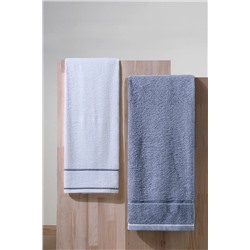 COTTONMANIA Profundo Bath Sky - Ekstra Yumusak, Modern %100 Pamuk 70x140cm. 2'li Banyo Havlusu H000023