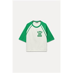 VARSITY T-SHIRT WITH SLOGAN