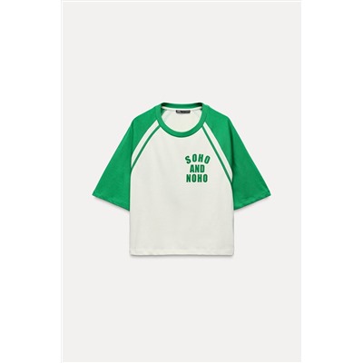 VARSITY T-SHIRT WITH SLOGAN