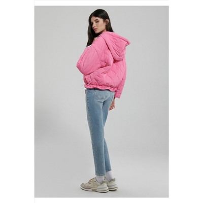 MaviKapitone Beli Bağcıklı Pembe Ceket Oversize / Geniş Kesim 1110323-86413