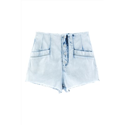 Short de tiro alto Azul claro