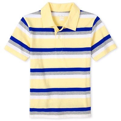Boys Striped Jersey Polo
